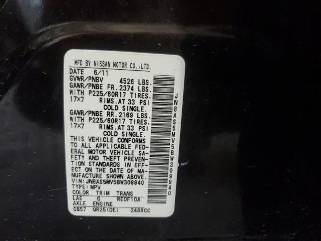 2011 Nissan Rogue S VIN: JN8AS5MV5BW309940 Lot: 59021324