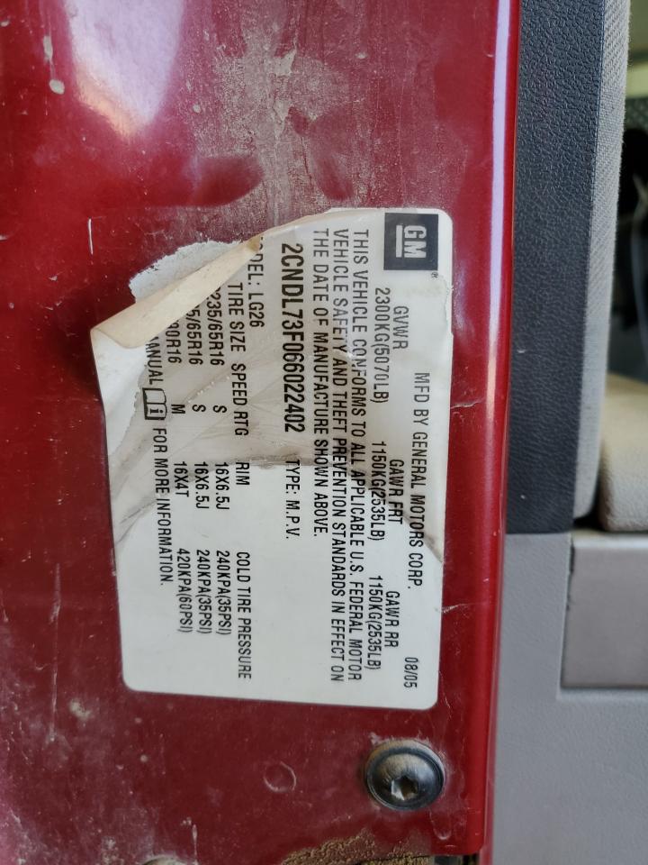 2CNDL73F066022402 2006 Chevrolet Equinox Lt