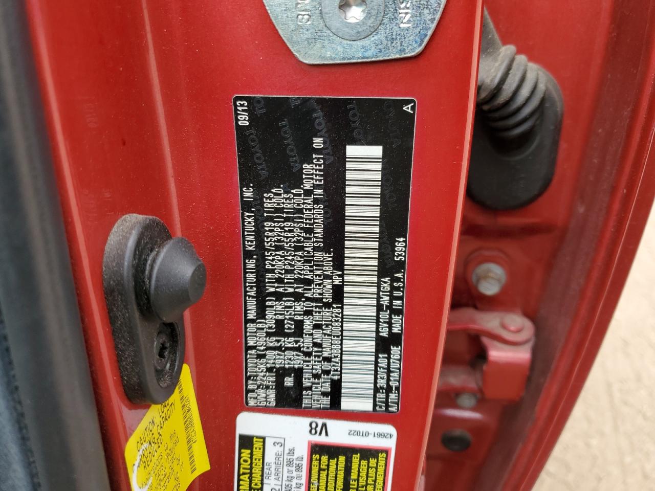 4T3ZA3BB8EU083281 2014 Toyota Venza Le