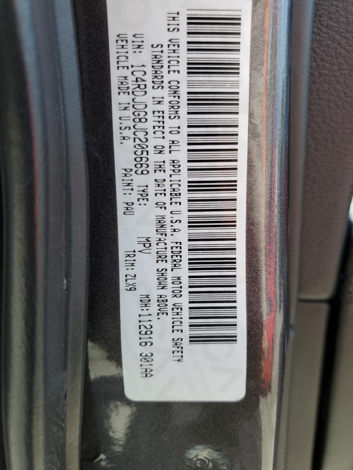 1C4RDJDG8JC205669 2018 Dodge Durango Gt