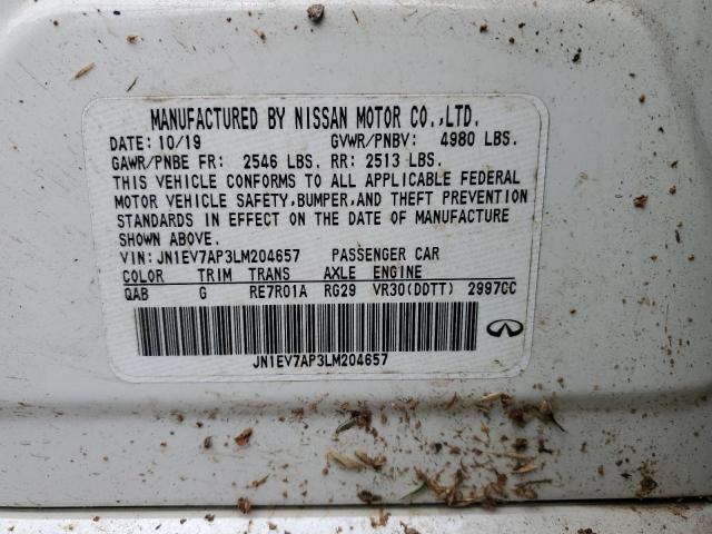 VIN JN1EV7AP3LM204657 2020 Infiniti Q50, Pure no.13