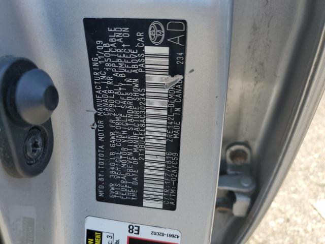 2010 Toyota Corolla Base VIN: 2T1BU4EE8AC302345 Lot: 59397004