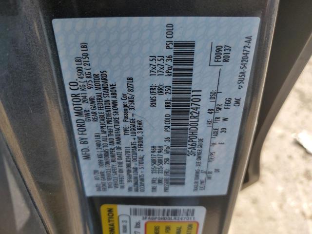 3FA6P0HD0LR247011 2020 FORD FUSION - Image 12