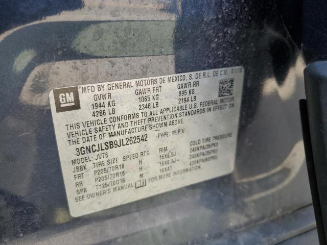 2018 CHEVROLET TRAX 1LT 3GNCJLSB9JL262542