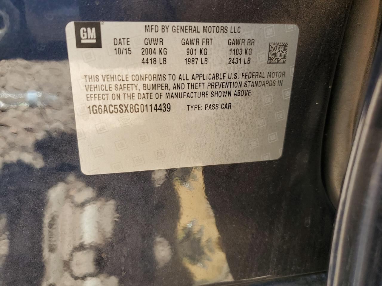 1G6AC5SX8G0114439 2016 Cadillac Ats Performance