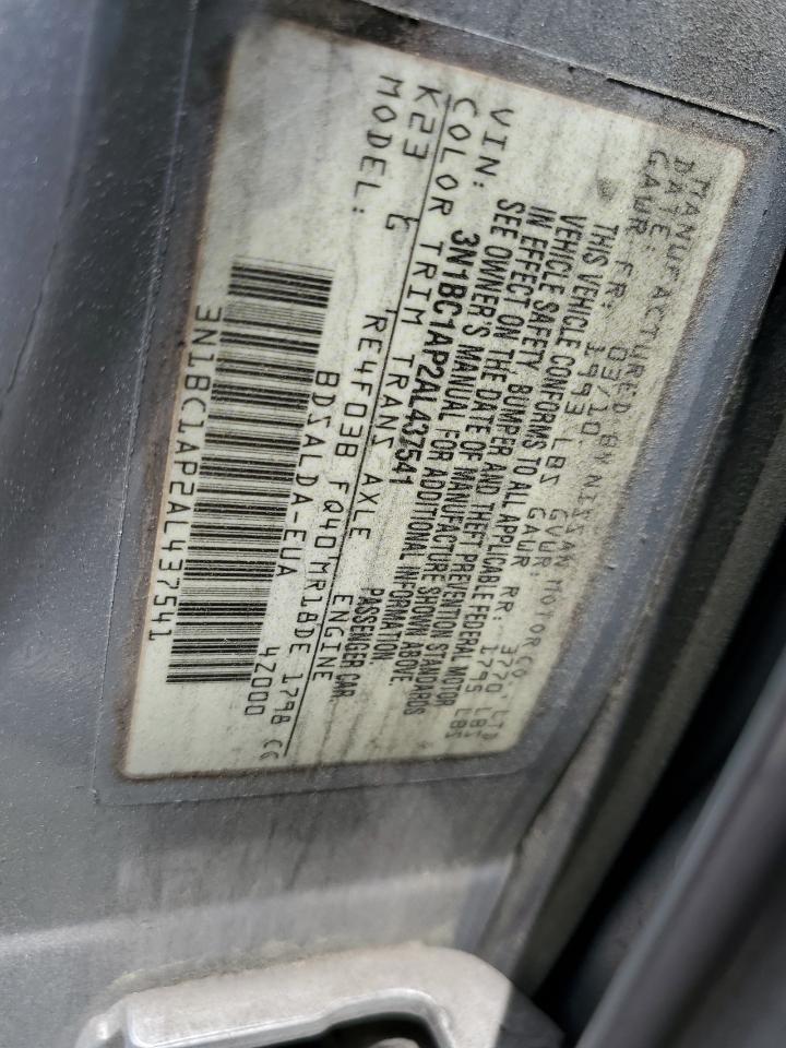 3N1BC1AP2AL437541 2010 Nissan Versa S