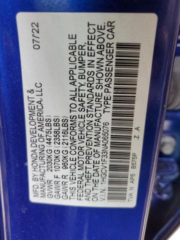 2022 Honda Accord Sport VIN: 1HGCV1F33NA065076 Lot: 57362354