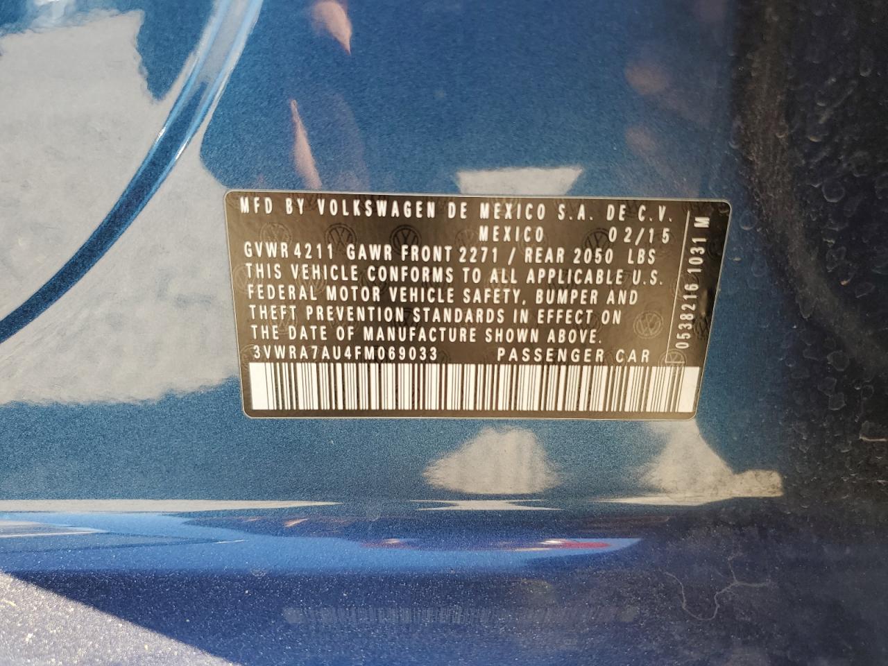 3VWRA7AU4FM069033 2015 Volkswagen Golf Tdi