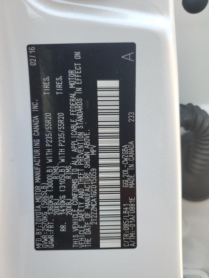 2T2ZZMCA1GC015059 2016 Lexus Rx 350