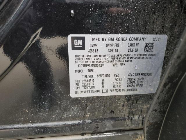 2021 Chevrolet Trailblazer Lt VIN: KL79MPSL2MB154597 Lot: 58359194