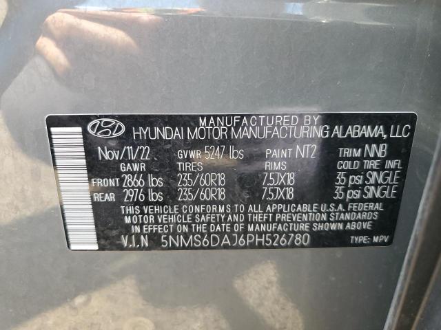 2023 Hyundai Santa Fe Xrt VIN: 5NMS6DAJ6PH526780 Lot: 60115584