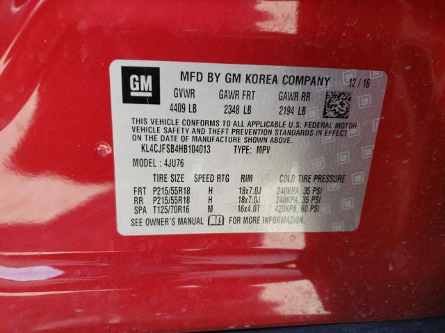 2017 Buick Encore Preferred Ii VIN: KL4CJFSB4HB104013 Lot: 58574774