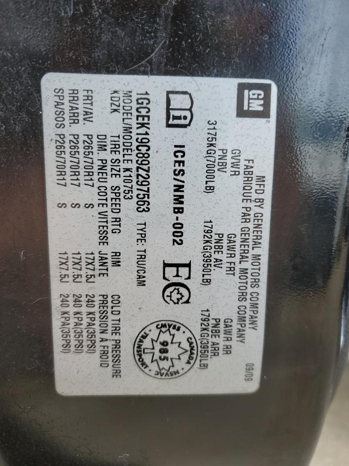 1GCEK19C89Z297563 2009 Chevrolet Silverado K1500