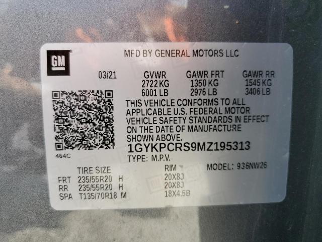 2021 Cadillac Xt6 Premium Luxury VIN: 1GYKPCRS9MZ195313 Lot: 59312234