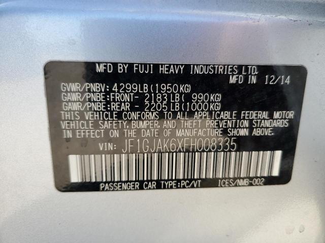 2015 Subaru Impreza Premium Plus VIN: JF1GJAK6XFH008335 Lot: 57918824