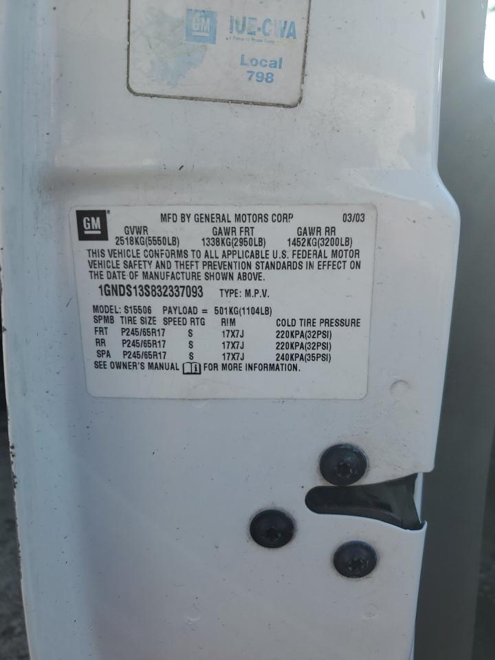 1GNDS13S832337093 2003 Chevrolet Trailblazer