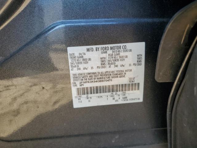 2016 Ford Edge Titanium VIN: 2FMPK3K94GBB70470 Lot: 58414374