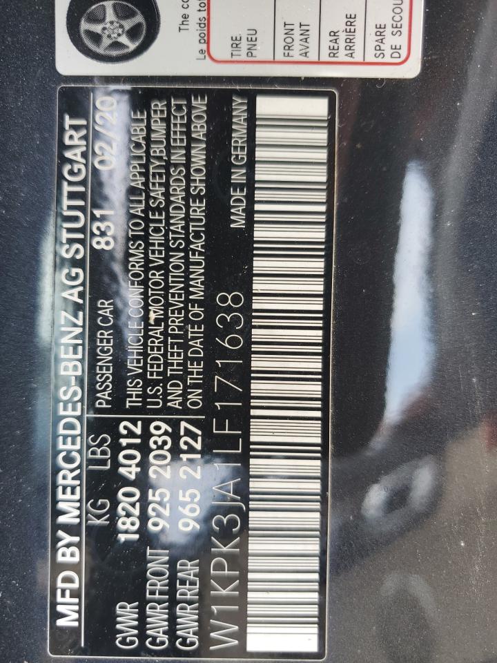 W1KPK3JA1LF171638 2020 Mercedes-Benz Slc 300