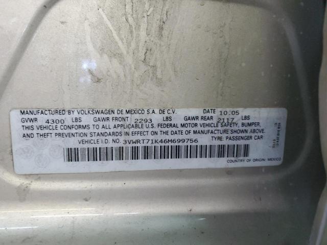 2006 Volkswagen Jetta Tdi VIN: 3VWRT71K46M699756 Lot: 57290744
