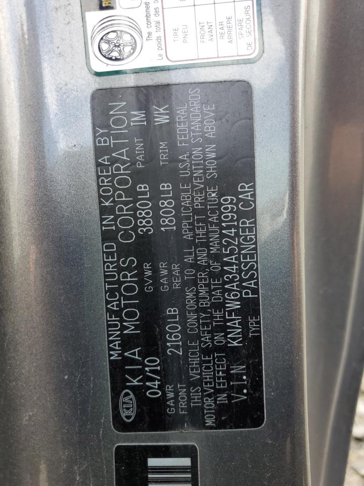 KNAFW6A34A5241999 2010 Kia Forte Sx