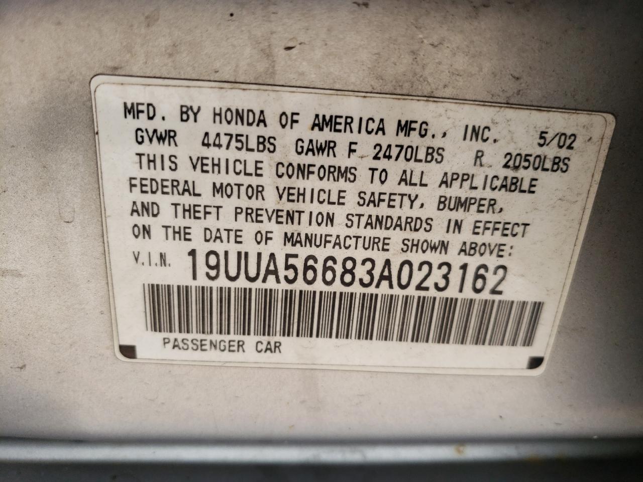 19UUA56683A023162 2003 Acura 3.2Tl