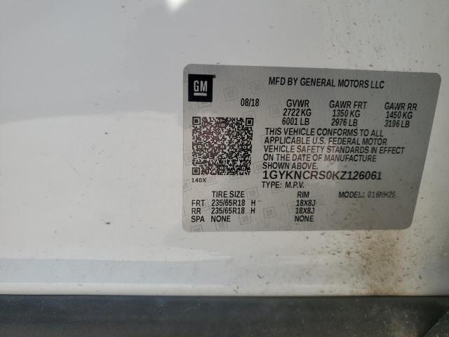 2019 Cadillac Xt5 Luxury VIN: 1GYKNCRS0KZ126061 Lot: 61035444