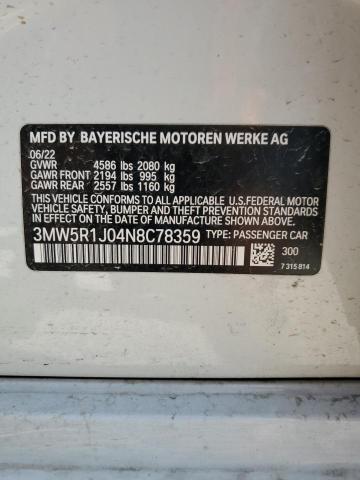 2022 BMW 330I VIN: 3MW5R1J04N8C78359 Lot: 58445304