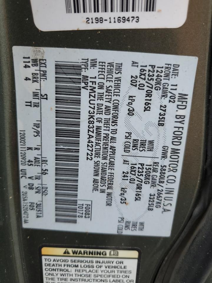 1FMZU73K83ZA42722 2003 Ford Explorer Xlt