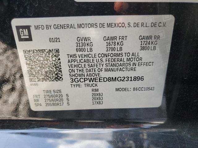 2021 CHEVROLET SILVERADO - 3GCPWEED8MG231896