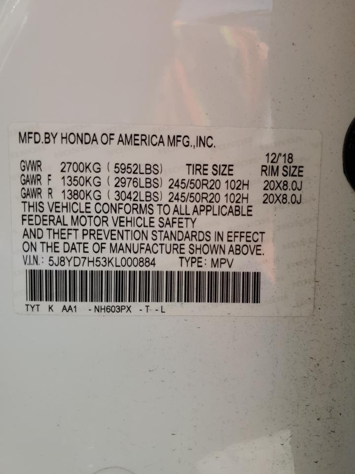 5J8YD7H53KL000884 2019 Acura Mdx Sport Hybrid Technology