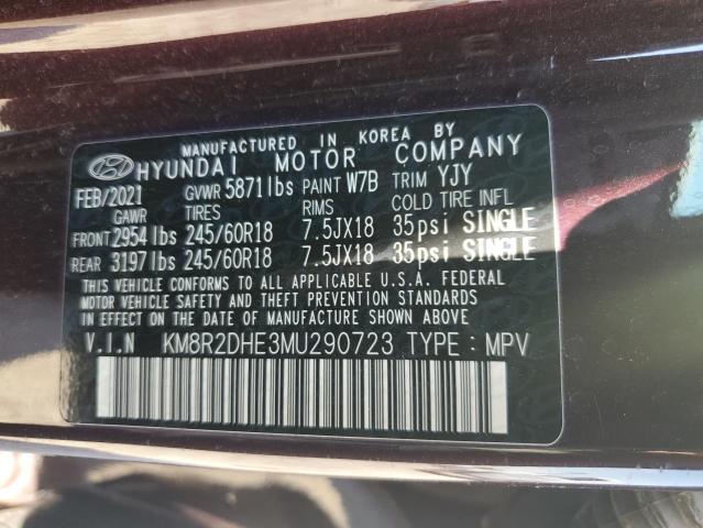 2021 Hyundai Palisade Sel VIN: KM8R2DHE3MU290723 Lot: 59524794