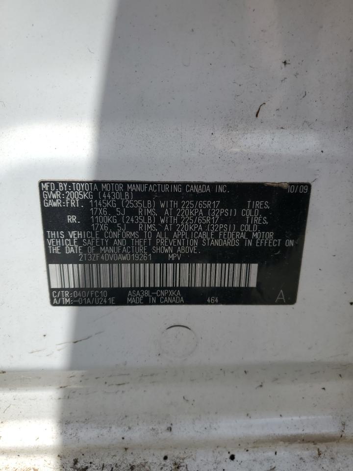 2T3ZF4DV0AW019261 2010 Toyota Rav4