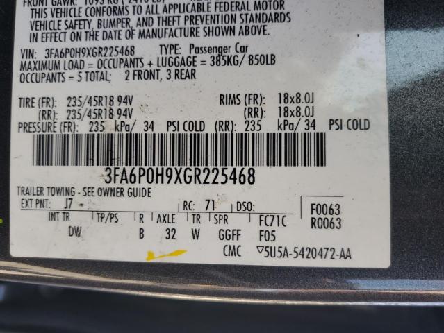 VIN 3FA6P0H9XGR225468 2016 Ford Fusion, SE no.12