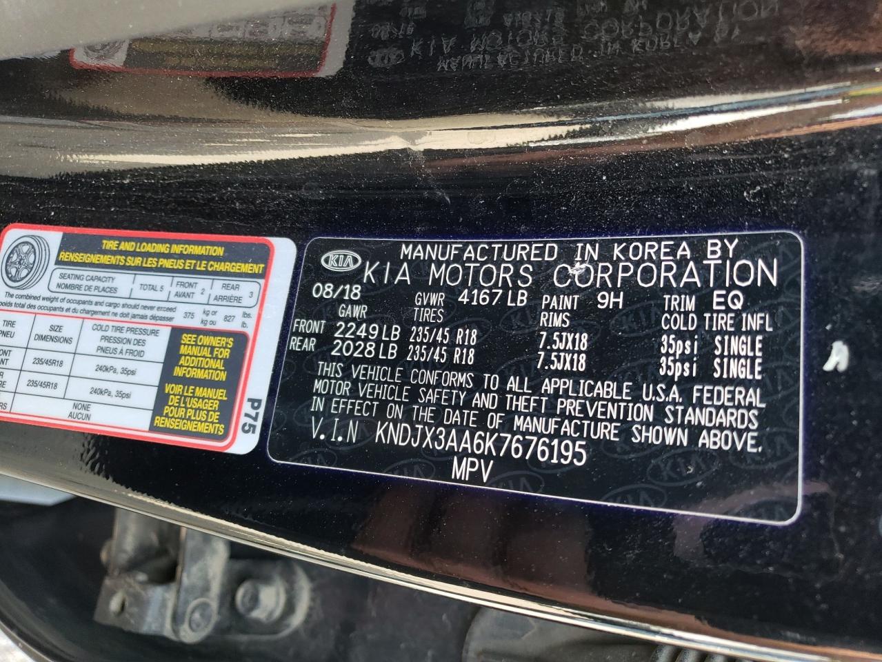 KNDJX3AA6K7676195 2019 Kia Soul !