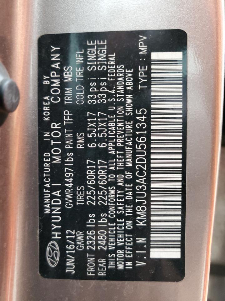 KM8JU3AC2DU561345 2013 Hyundai Tucson Gls