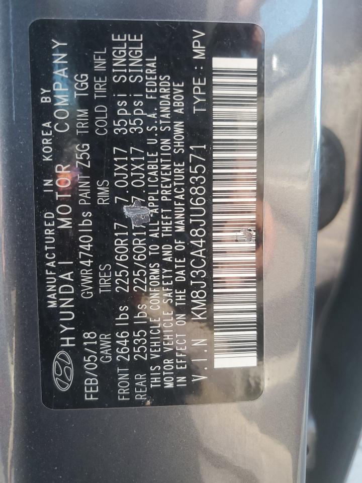 KM8J3CA48JU683571 2018 Hyundai Tucson Sel