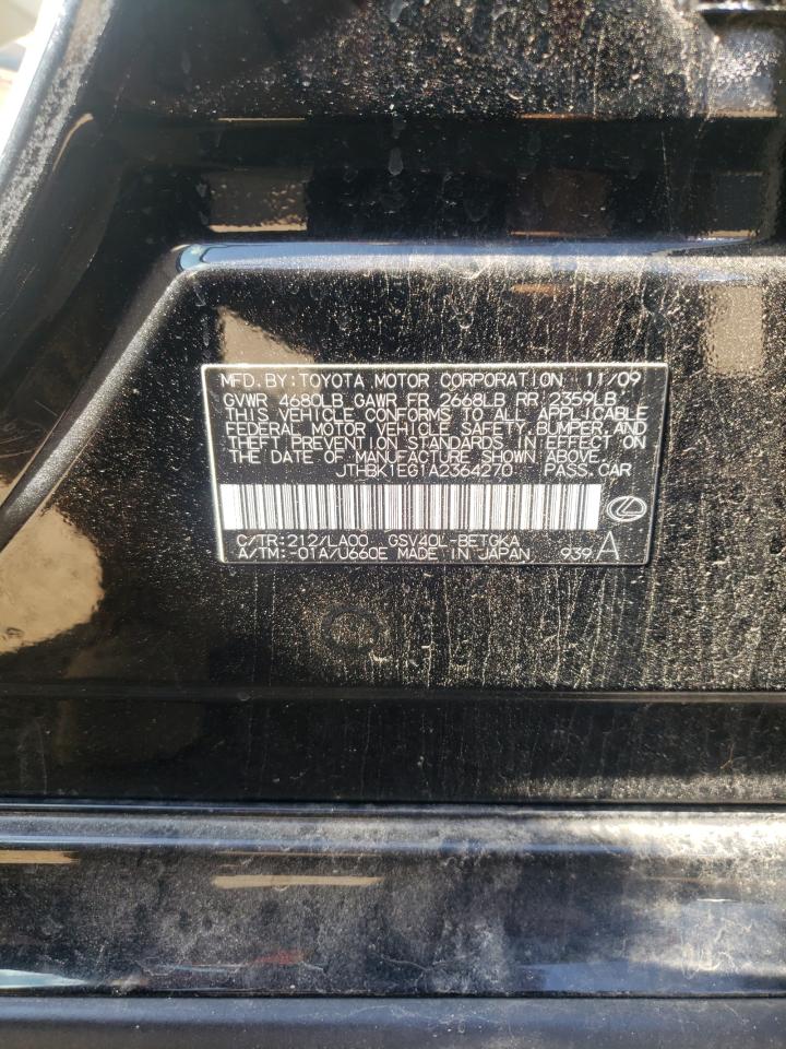 JTHBK1EG1A2364270 2010 Lexus Es 350