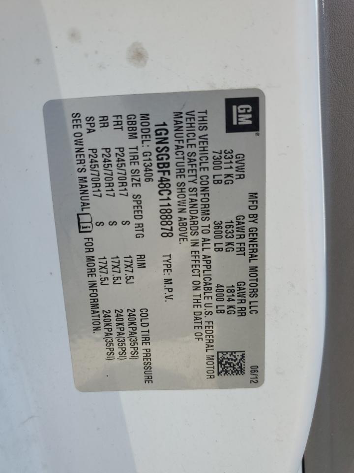 1GNSGBF48C1188878 2012 Chevrolet Express G1500 Ls