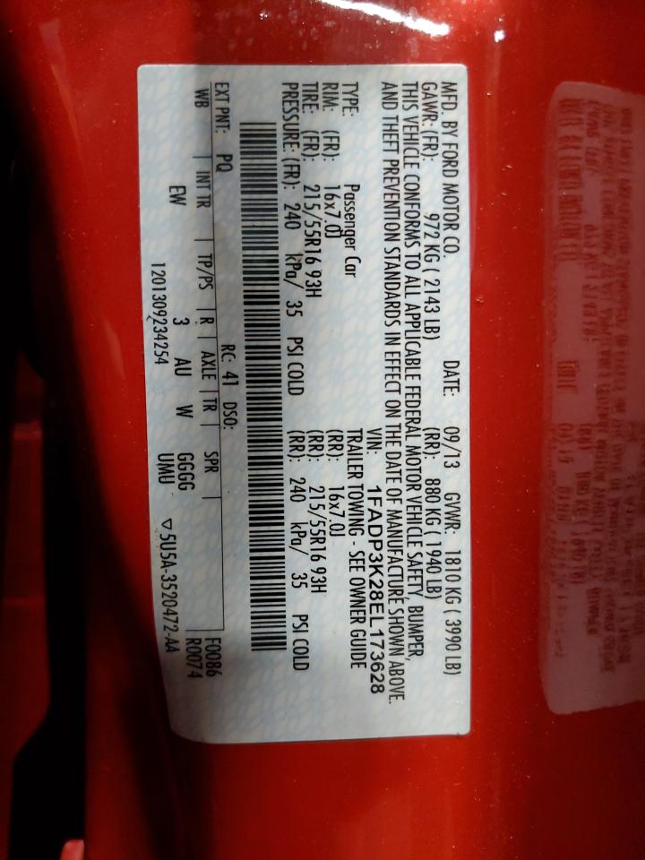 1FADP3K28EL173628 2014 Ford Focus Se