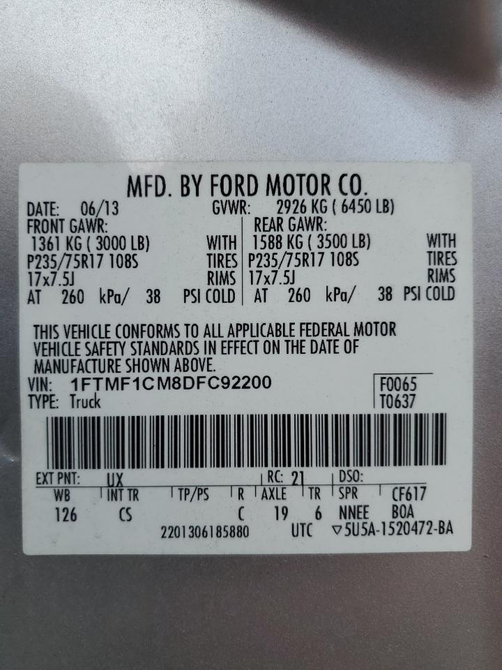 1FTMF1CM8DFC92200 2013 Ford F150