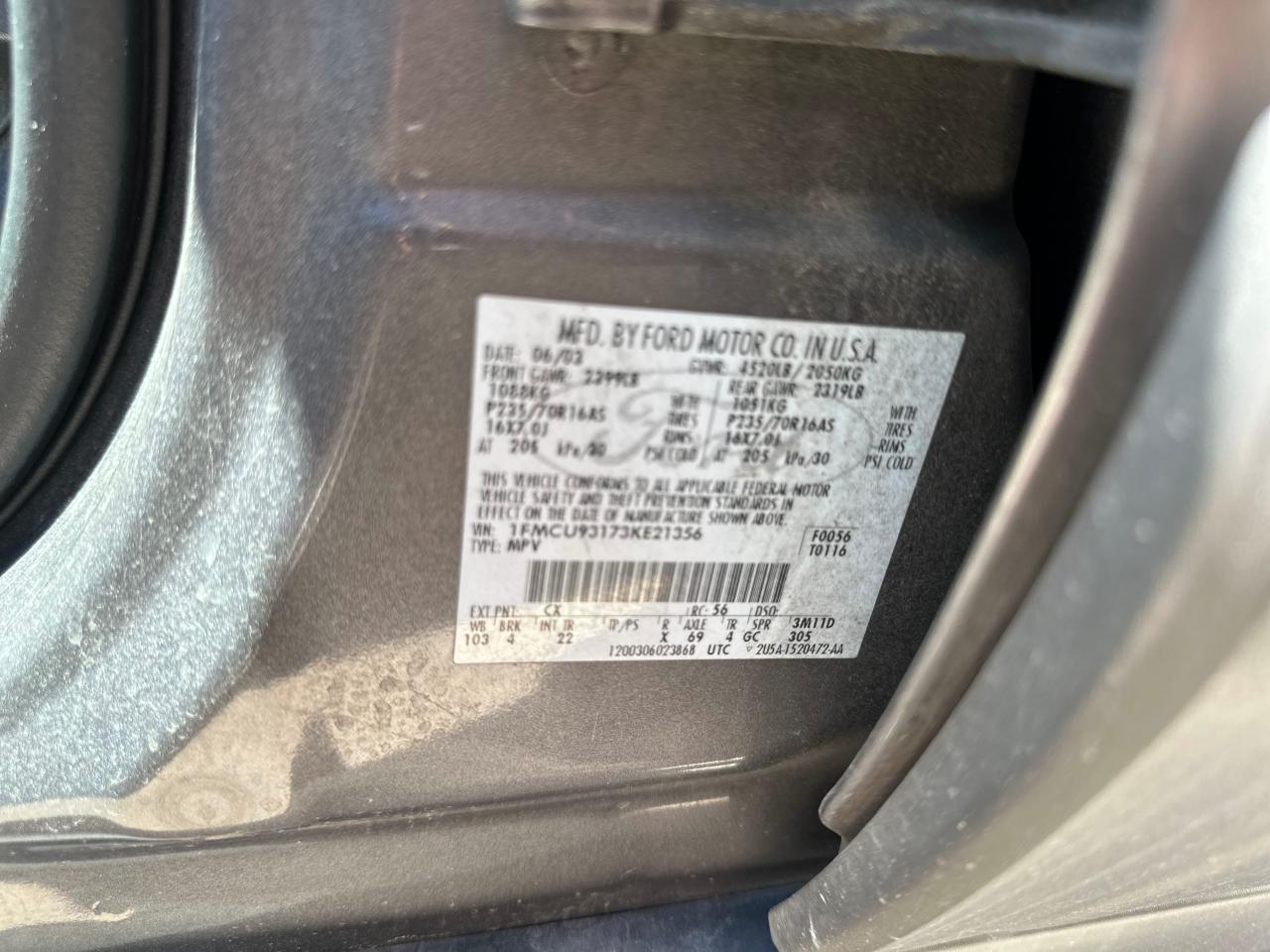 1FMCU93173KE21356 2003 Ford Escape Xlt