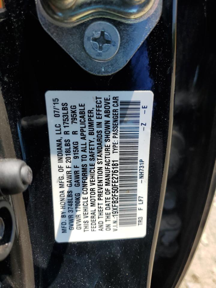 19XFB2F50FE276181 2015 Honda Civic Lx 19XFB2F50FE276181 2015 Honda Civic Lx