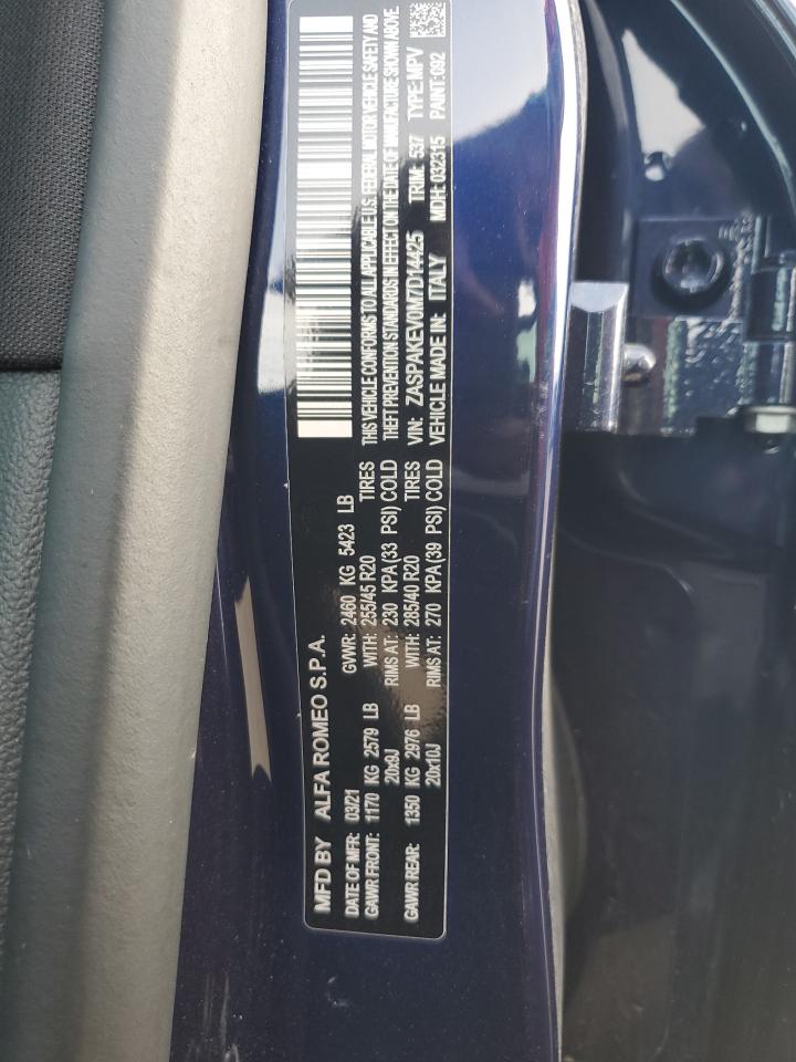 ZASPAKEV0M7D14425 2021 Alfa Romeo Stelvio Quadrifoglio