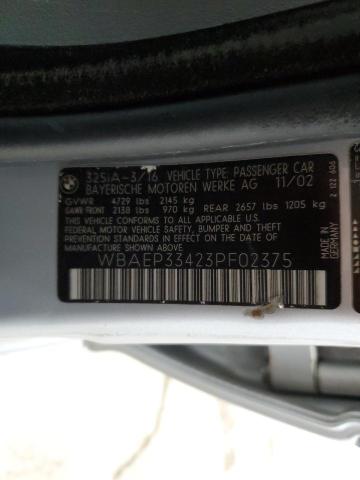 2003 BMW 325 Xit VIN: WBAEP33423PF02375 Lot: 59892464