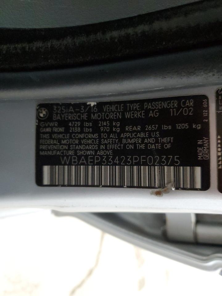 WBAEP33423PF02375 2003 BMW 325 Xit