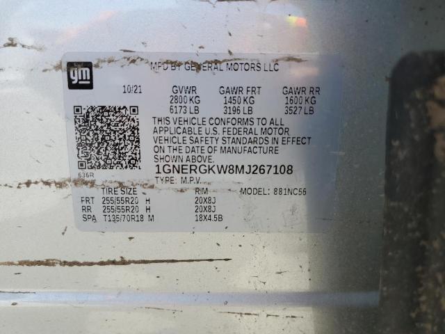2021 CHEVROLET TRAVERSE L - 1GNERGKW8MJ267108