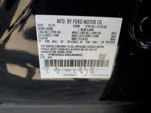 2022 Ford Explorer St VIN: 1FM5K8GC8NGA09053 Lot: 56530524