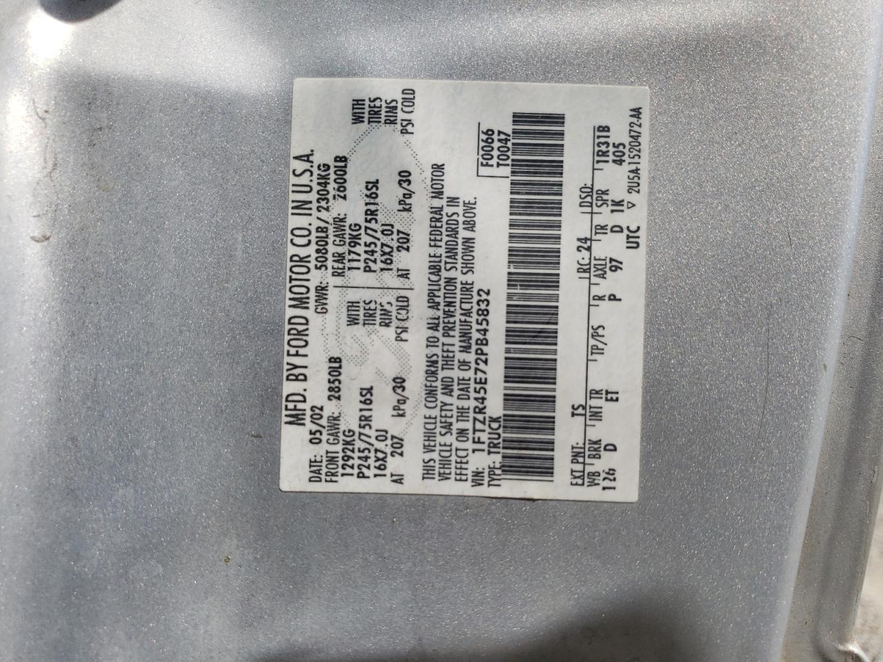 1FTZR45E72PB45832 2002 Ford Ranger Super Cab