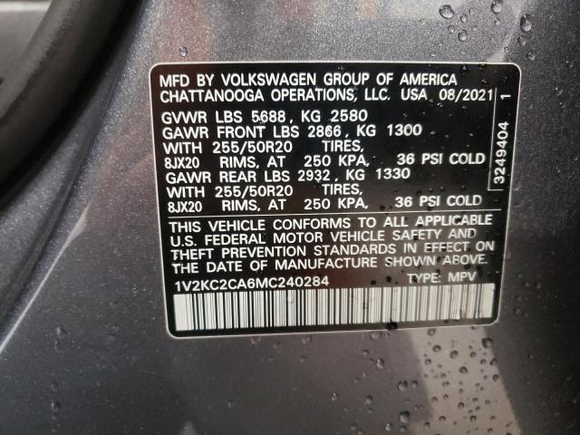 2021 Volkswagen Atlas Cross Sport Se VIN: 1V2KC2CA6MC240284 Lot: 57540754