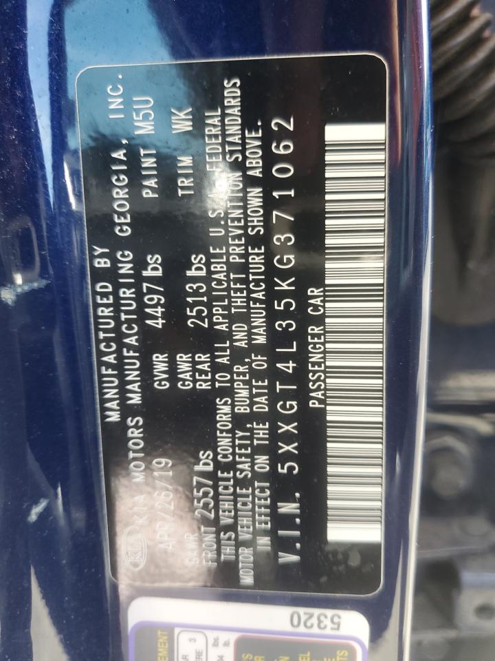 5XXGT4L35KG371062 2019 Kia Optima Lx